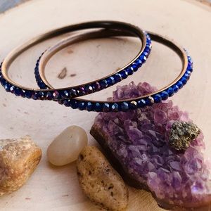 Vintage Swarovski Purple pair Bangles